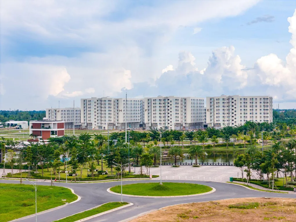Các block căn hộ EHomeS đã hoàn thiện tại Cần Thơ nhìn từ trên cao