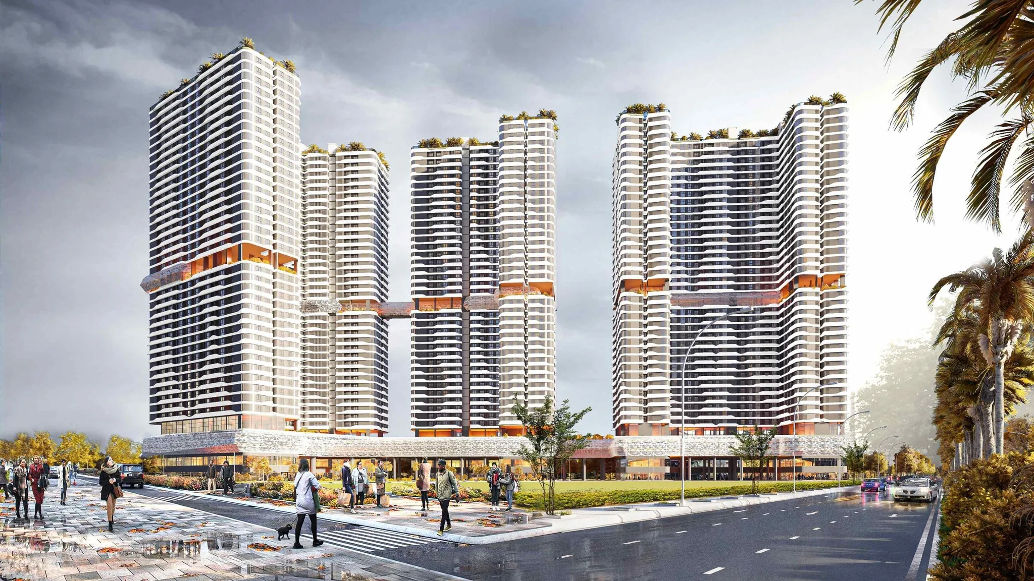 Phối cảnh dự án Norton Park Thuận An nhìn từ mặt tiền Quốc lộ 13