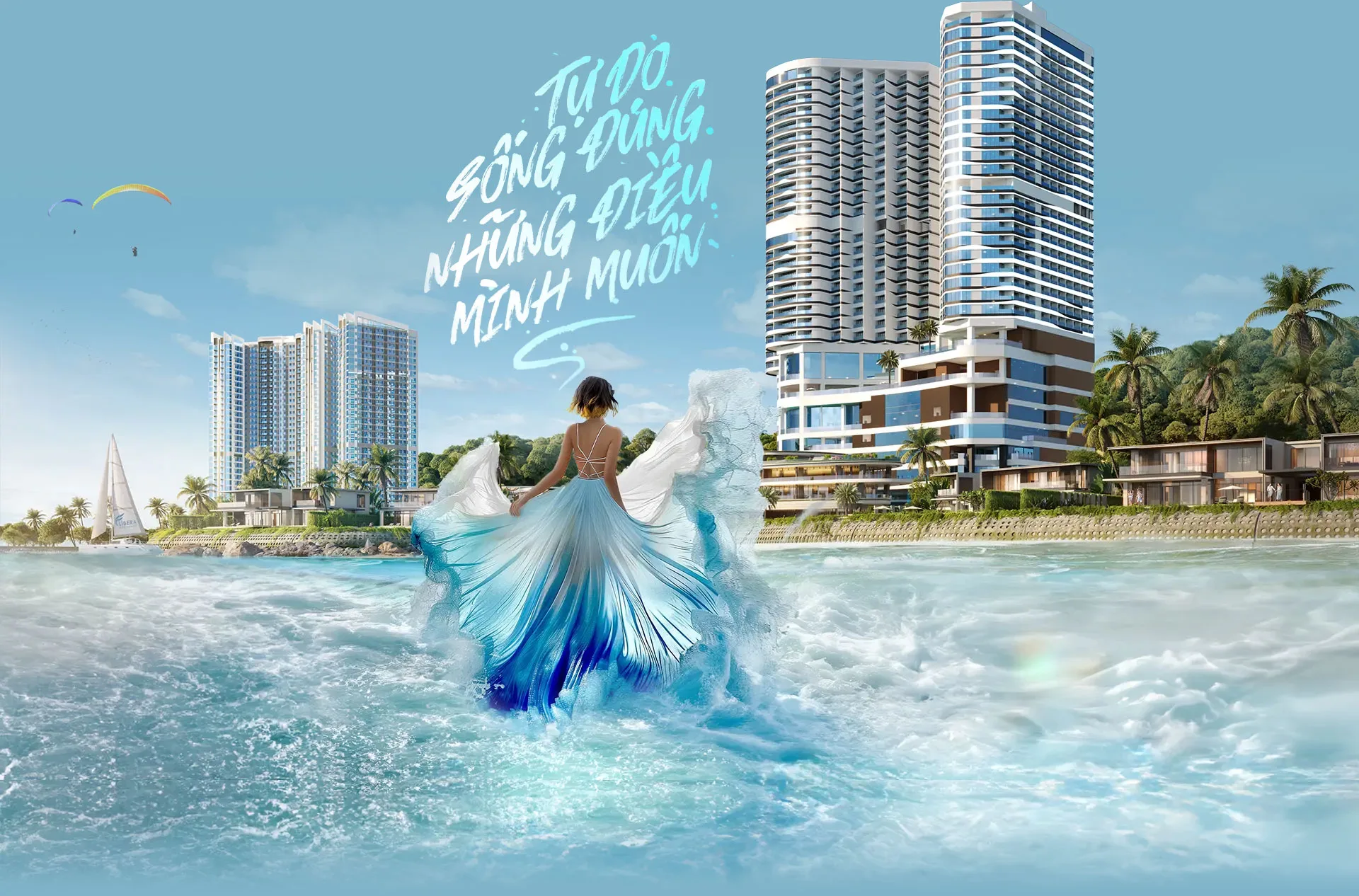 Phối cảnh tổng thể dự án Alora Nha Trang bên cạnh các tòa tháp trong quần thể Libera Nha Trang