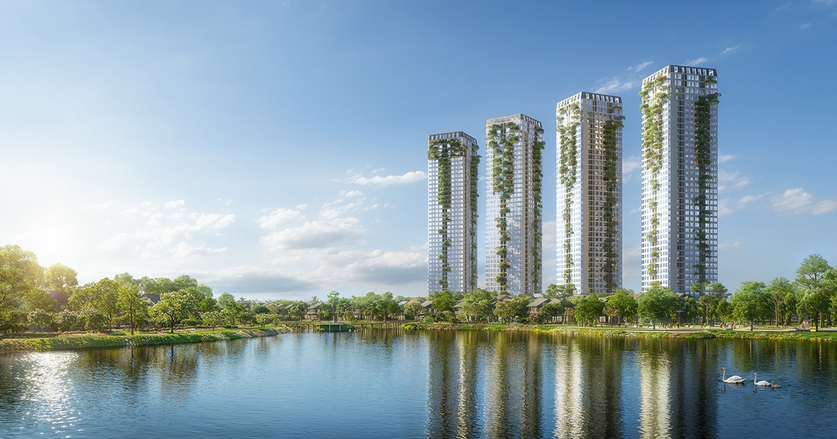 Tháp đôi Forest Onsen bên Hồ Thiên Nga trong khu đô thị Eco Retreat